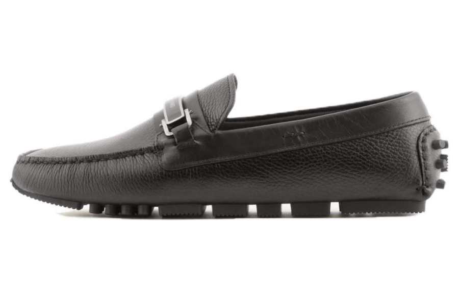 EMPORIO ARMANI Minimalist Fashion Loafers Men's Brown