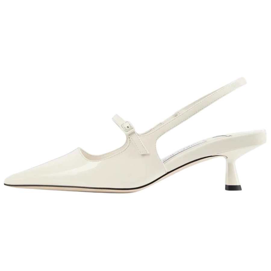 Jimmy Choo Didi Patent Leather Spool Heel High Heels 4.5cm Women's Latte