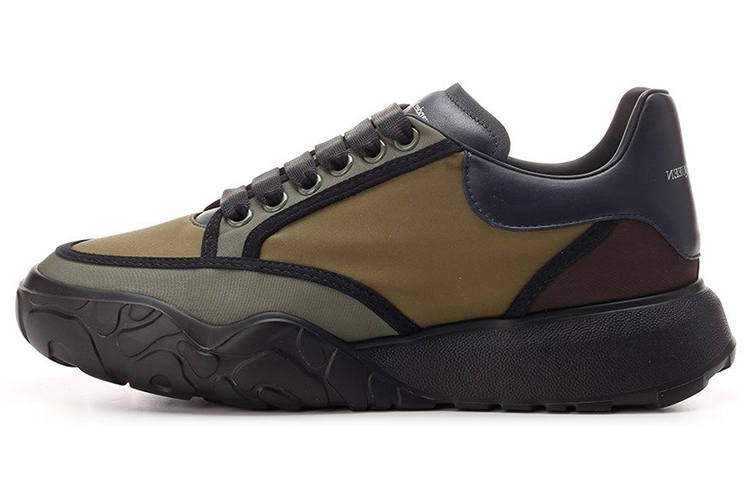 Alexander McQueen Court Trainer Leather Low top Casual Shoes Men's Green