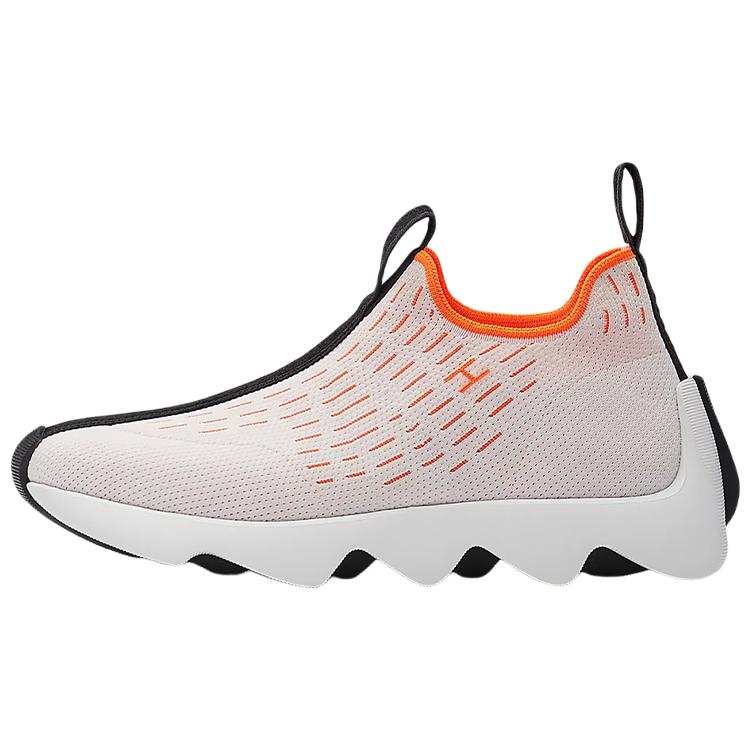 HERMES Fabric Abrasion Resistant Low top Casual Shoes Women's White