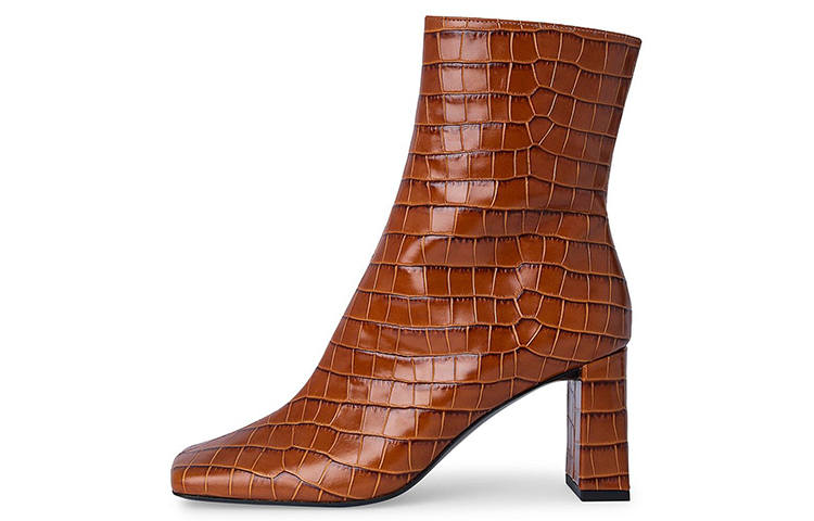 By Far By Far Leather Ankle Boots 8cm Women's Tan