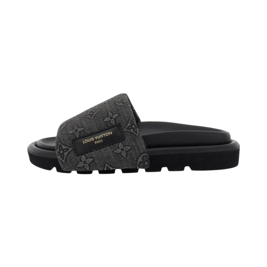 LOUIS VUITTON Pool Pillow Comfort Slide Slippers Women's Black