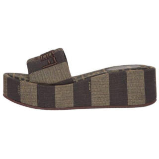 FENDI Sunshine Slide Slippers 6.5cm Women's Brown