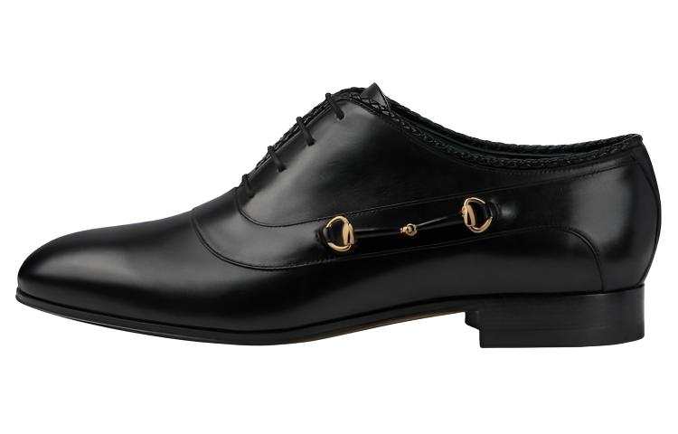 GUCCI Leather Dress Shoes Men's Black