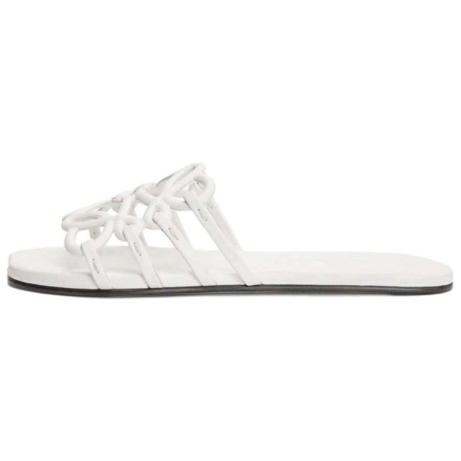 LOEWE Petal Anagram Slide Slippers Women's Red Palm Heather White