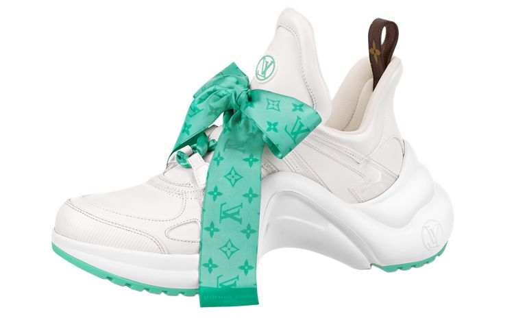 LOUIS VUITTON Archlight 1.0 Sneakers 'White With Green Monogram Ribbon' Women's