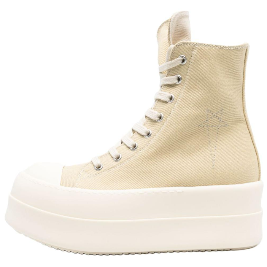 Rick Owens DRKSHDW Hollywood High top Canvas Shoes Women's Beige