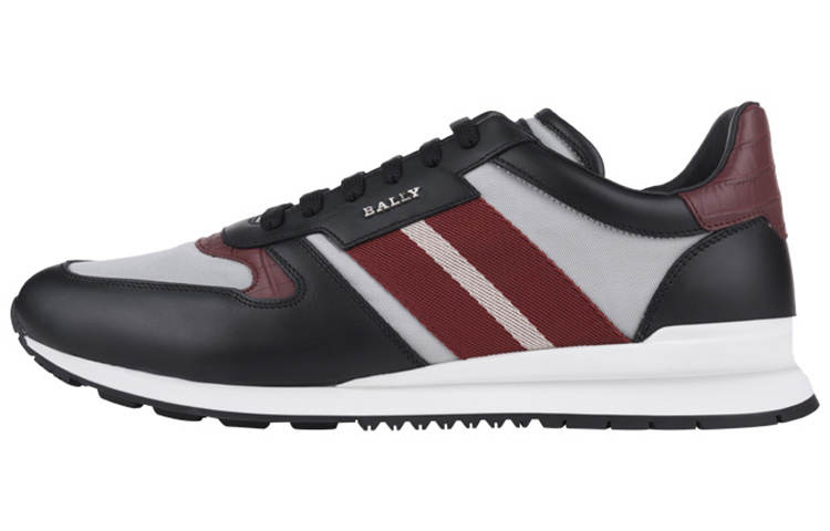 BALLY Leather Comfortable Low top Casual Shoes Men's Black Red Gray