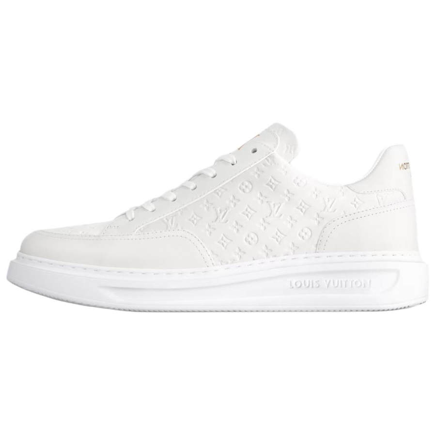 LOUIS VUITTON Beverly Hills Cow Leather Low top Casual Shoes Men's White