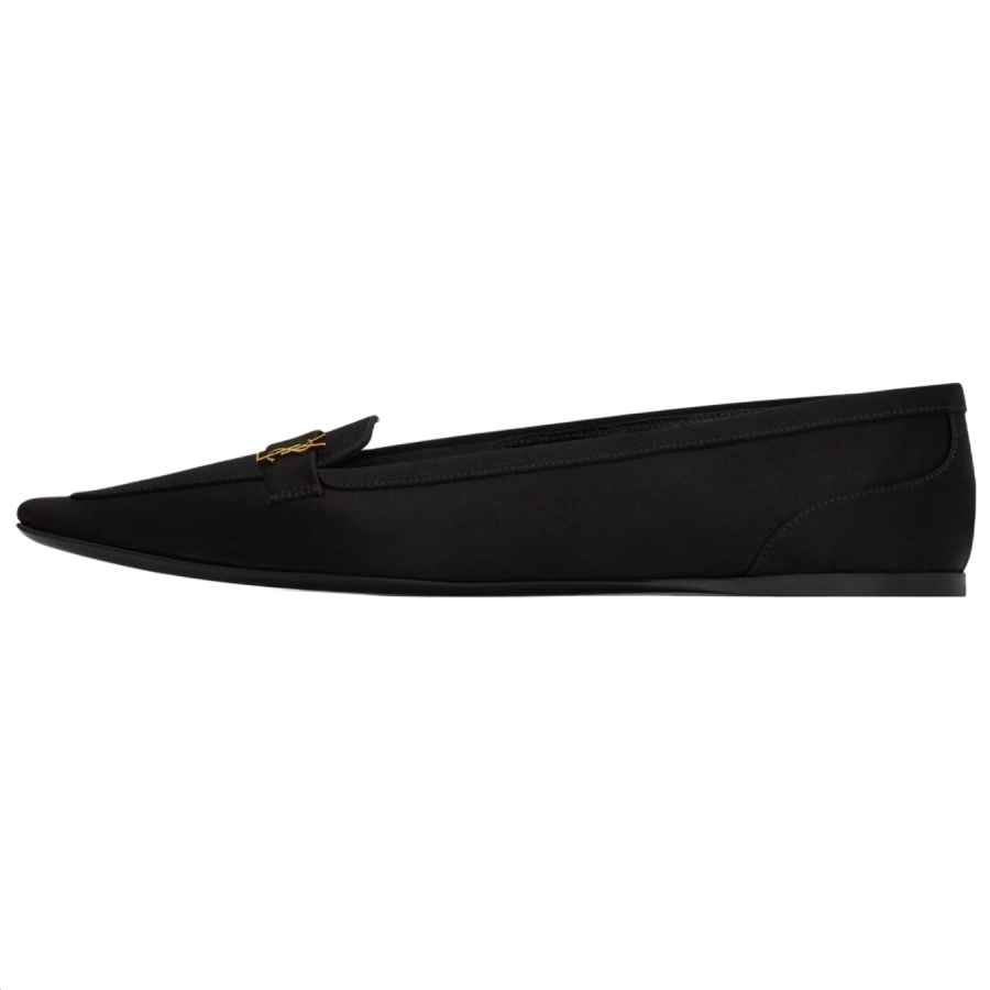 SAINT LAURENT Poppy Cow Leather Casual Shoes Women's Black