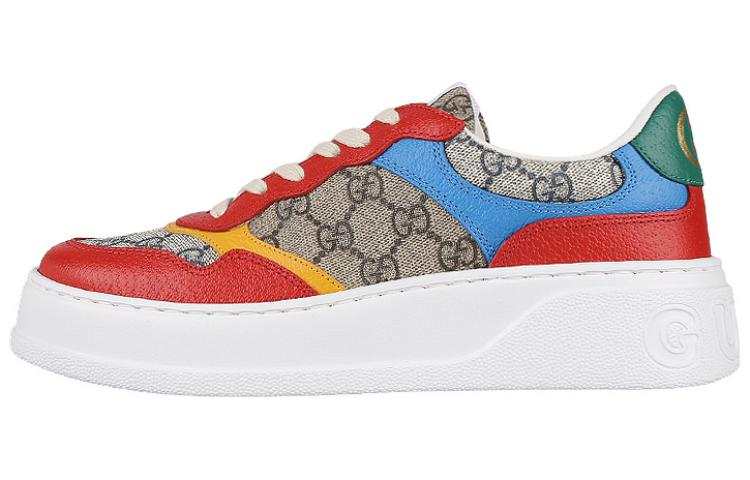 GUCCI Double G Lace Up Low top Stylish Skateboarding Shoes Men's Multicolor