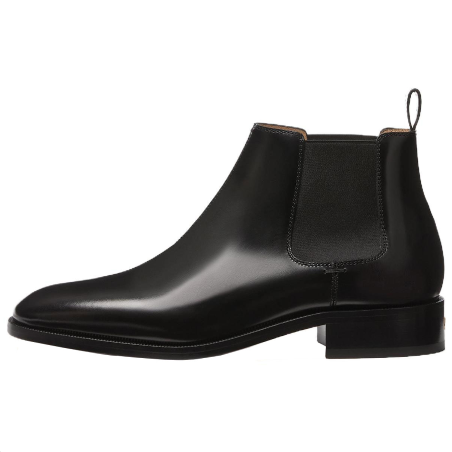 Valentino Garavani Pas Des Dieux Calfskin Ankle Length Chelsea Boots 2cm Men's Black