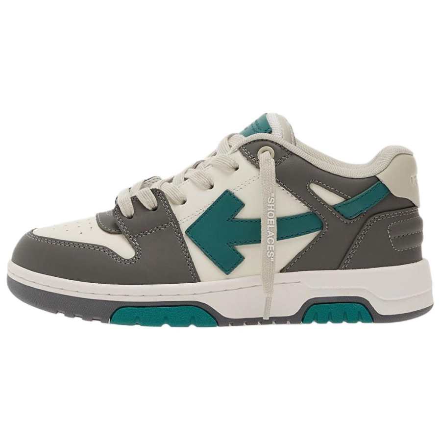 OFF-WHITE OFF WHITE Out Of Office Leather Low top Skateboard Shoes Women's Gray White