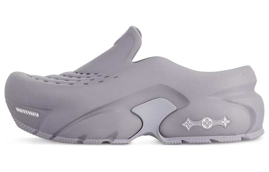 LOUIS VUITTON Shark Leather Abrasion Resistant Low top Casual Shoes Men's Gray