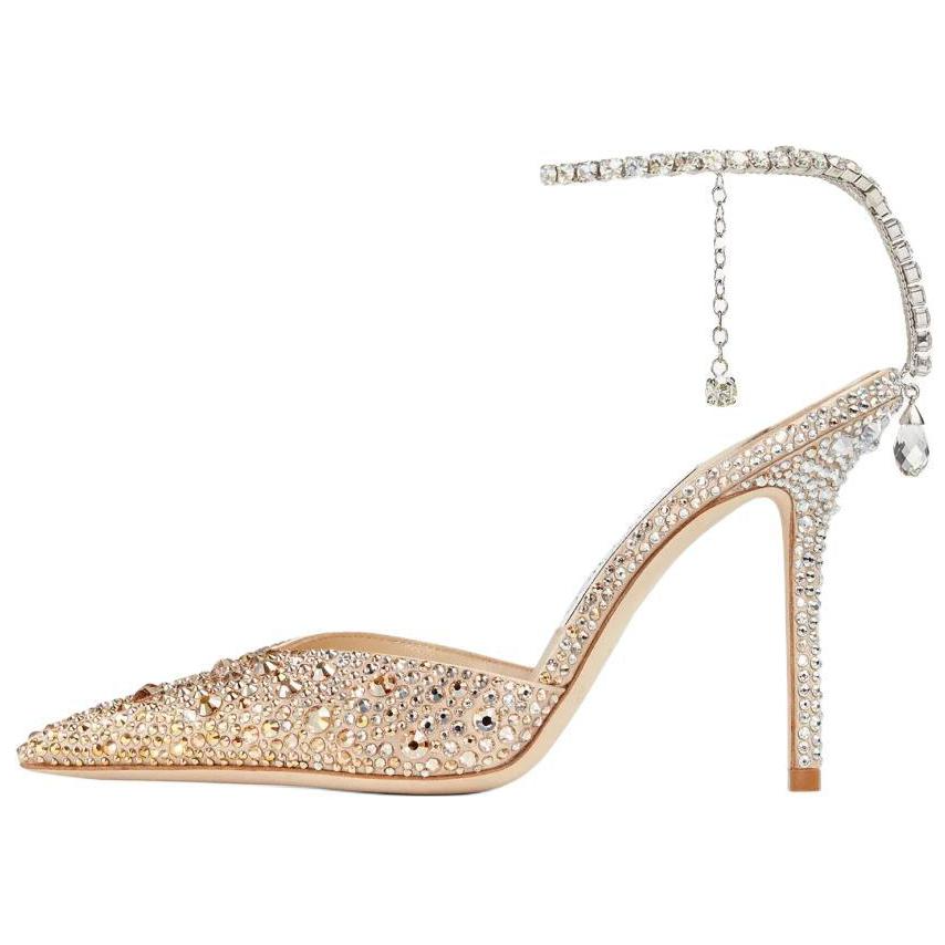 Jimmy Choo Saeda Slim Heel High Heels 10cm Women's Gold