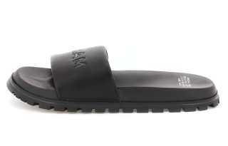 MARC JACOBS The Leather Slide Logo-embossed Slides