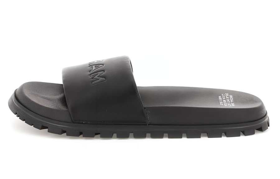 MARC JACOBS The Leather Slide Logo-embossed Slides