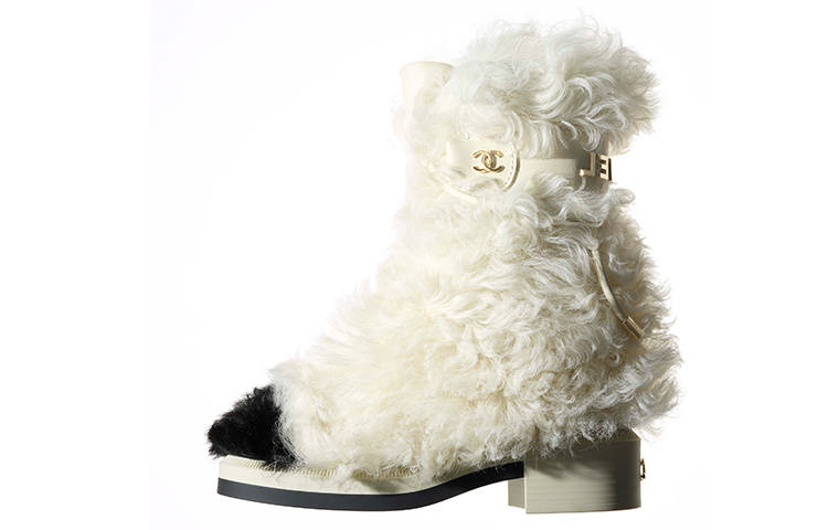 CHANEL CHANEL Mid Calf Boots Women's White