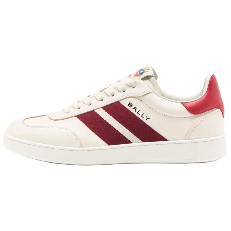 BALLY Retro Crest Low top Skateboard Shoes Men's Ivory White