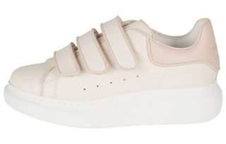 Alexander McQueen Leather Hook and loop Low top Stylish Skateboarding Shoes Women's Beige
