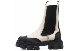 GANNI Short Chelsea Boots Women's White
