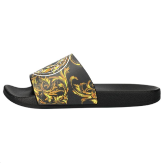 VERSACE JEANS COUTURE Minimalist Fashion Slide Slippers Men's Black