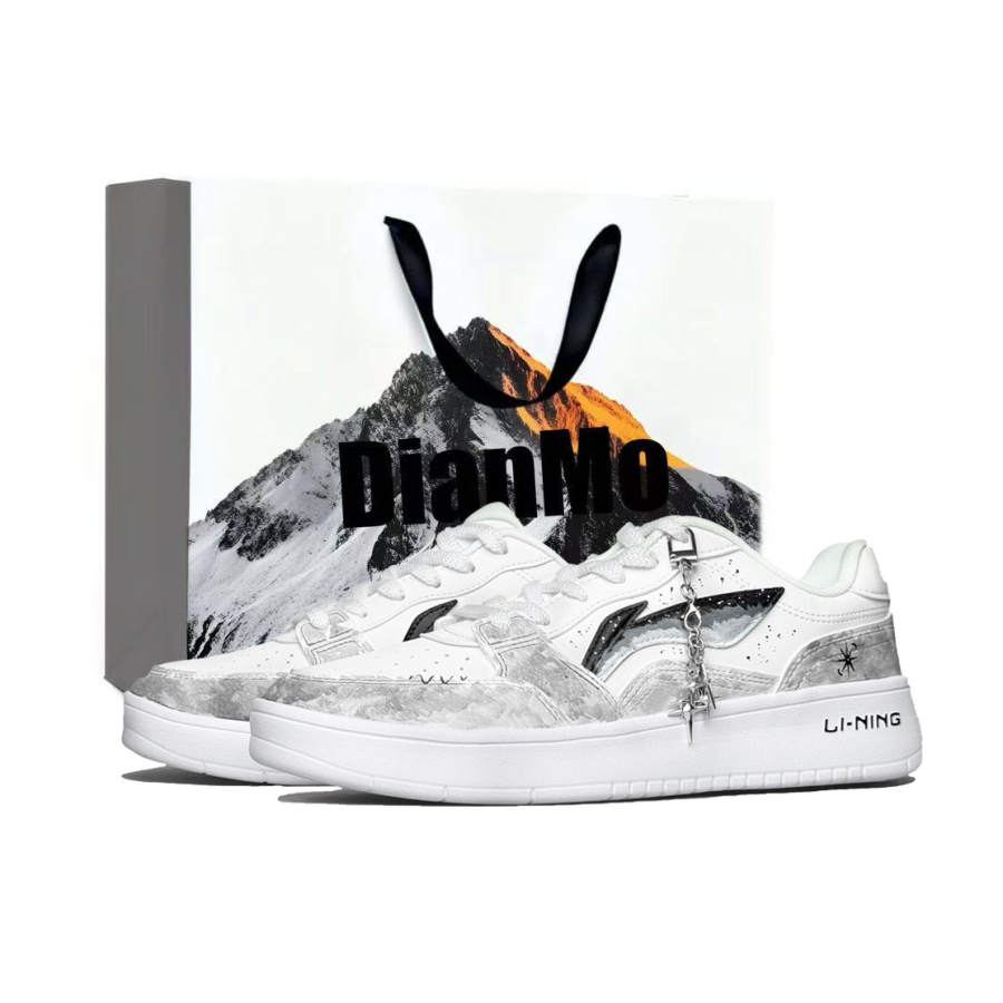 Li-Ning Li Ning Sycee Ink Point, Mist Island, Shopping Bag Cushioning Abrasion Resistant Lightweight Slip Resistant Low top