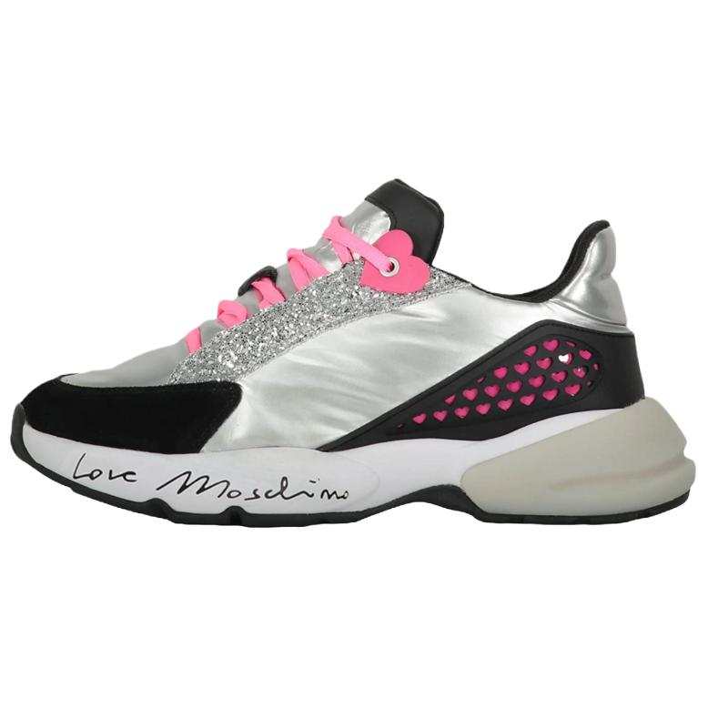LOVE MOSCHINO Low top Casual Shoes Women's Silver
