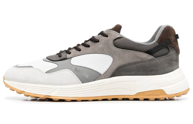 HOGAN Leather, Nylon Low top Sports Casual Shoes Men's White Umber