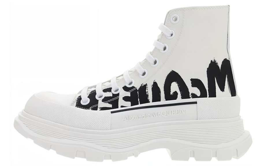 Alexander McQueen Alexander McQueen Tread Slick Logo Printed Sneakers 'White Black'