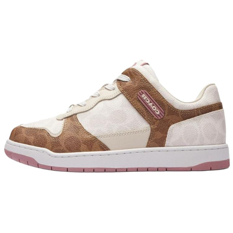 COACH C201 Leather Low top Skateboard Shoes Women's Pink
