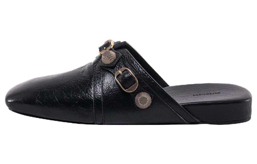 Balenciaga Cagole studded leather slippers Women's