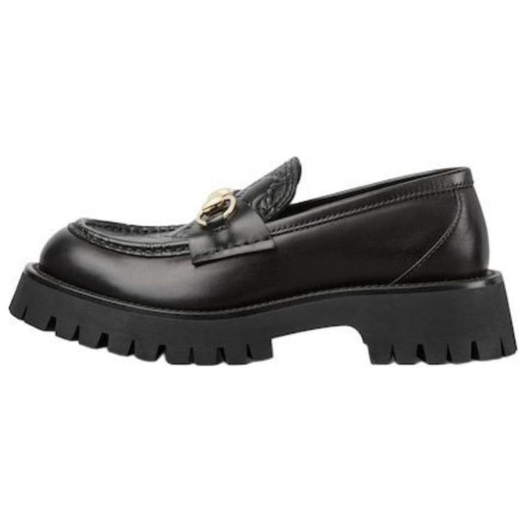 Gucci Wmns Horsebit Lug Sole Loafer 'Black' Women's