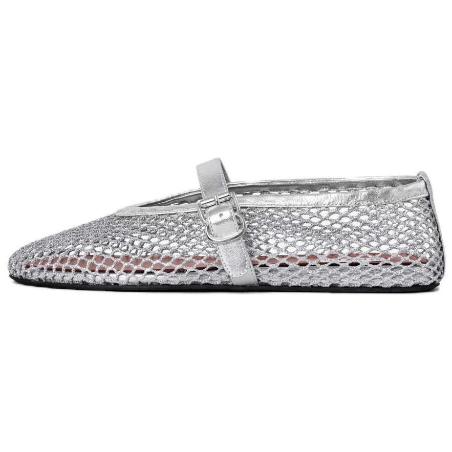 Alaia Flat Mary Jane Shoes Women's Silver