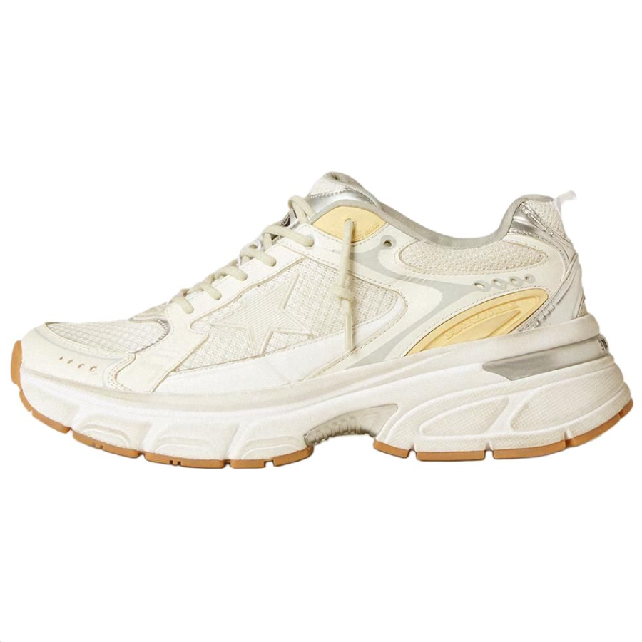 Golden Goose Lightstar Leather Low top Casual Shoes Women's Pure White