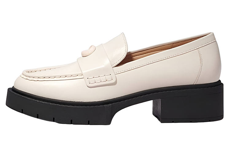COACH Leather Loafers 4.5cm Women's White