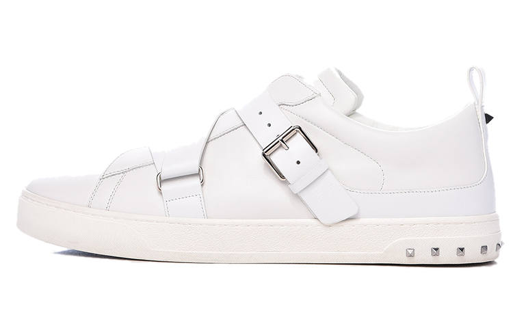 Valentino Cow Leather Low top Stylish Skateboarding Shoes Men's White