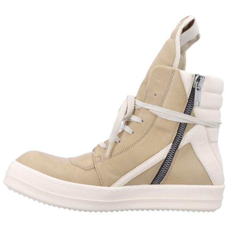 RICK OWENS RICK OWENS/RO Geobasket Leather High top Skateboard Shoes Men's Beige