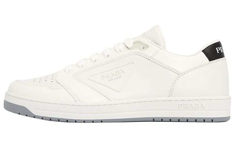 PRADA District Cow Leather Low top Stylish Skateboarding Shoes Women's White