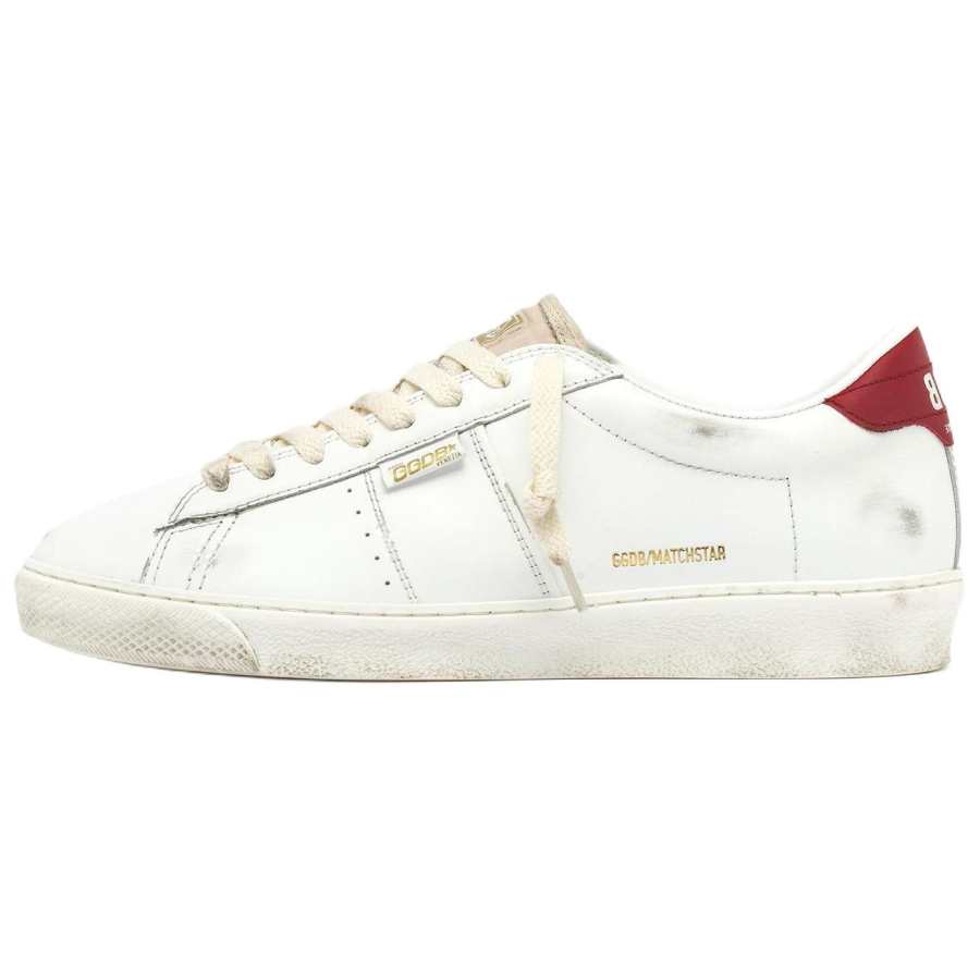 Golden Goose Match Star Leather Low top Skateboard Shoes Men's White