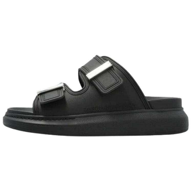 Alexander McQueen Hybrid Slide Slippers Women's Black & Silver