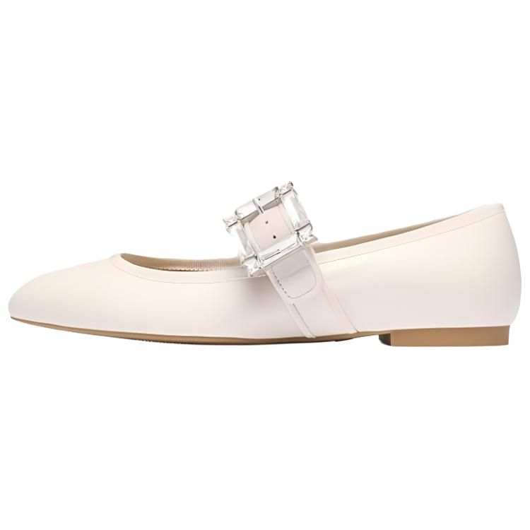 Stuart Weitzman Stuart Weitzman/SW JUNE Ballet Flat Mary Jane Shoes Women's White