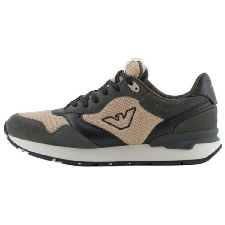 EMPORIO ARMANI Mesh Low top Casual Shoes Men's Dark Green