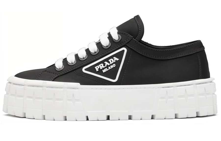 PRADA Double Wheel Re nylon Gabardine Sneakers 'Black' Women's