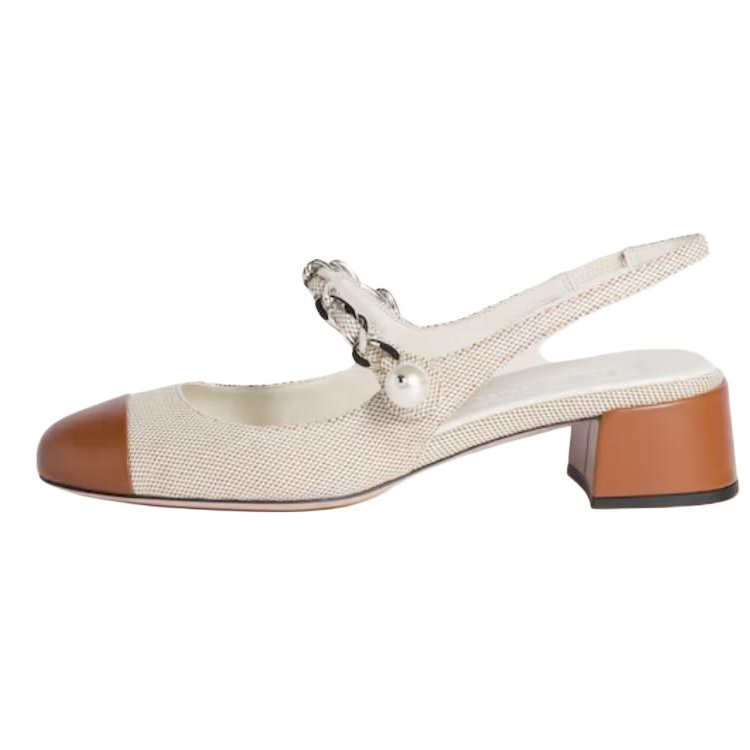 MIU MIU Chunky Heel High Heels 3.5cm Women's Beige