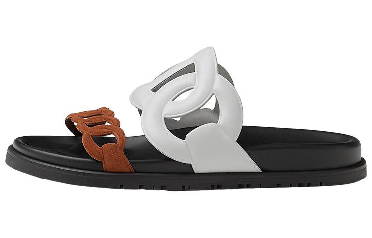 HERMES HERMES Extra Slide Slippers Women's White Brown