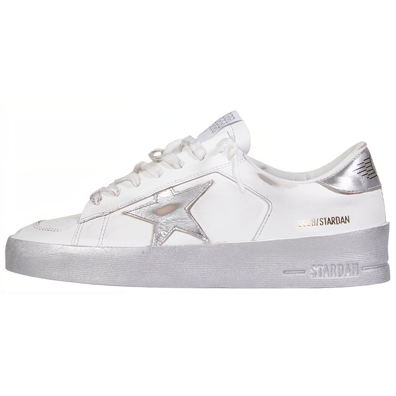 Golden Goose Stardan White Silver-tone Women's