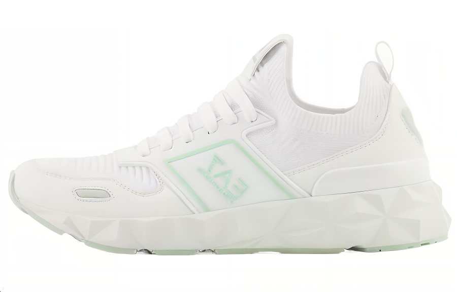 EMPORIO ARMANI EA7 Leather Low top Casual Shoes Unisex White