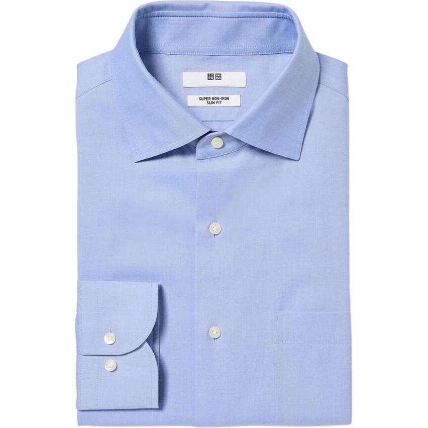 UNIQLO Shirts Men's Light Blue Lapel Moderate