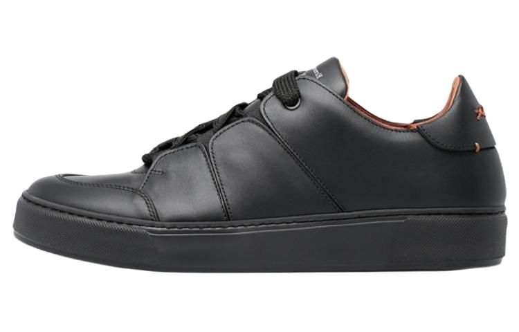 Ermenegildo Zegna Leather Low top Skateboard Shoes Men's Black